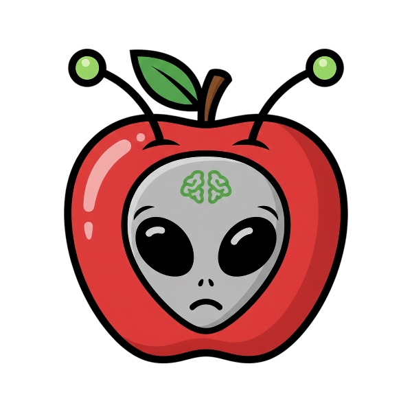 Alien and Red apple
