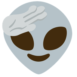 alien and saluting face