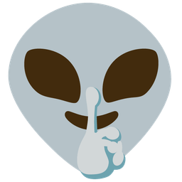 alien and shushing face