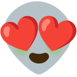 Alien and Smiling face with heart-eyes
