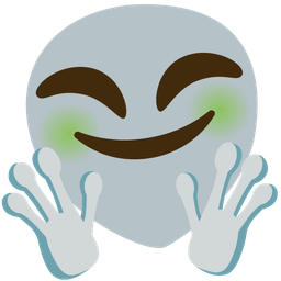 Alien and Smiling face with open hands