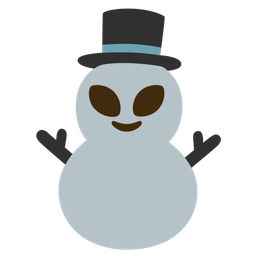 alien and snowman without snow