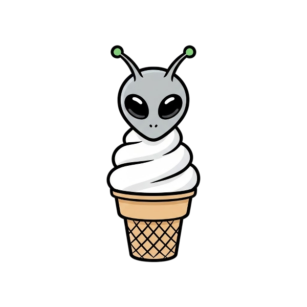 Alien and Soft ice cream