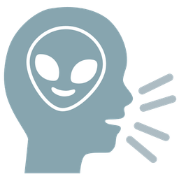 alien and speaking head