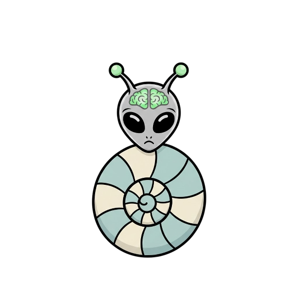 Alien and Spiral shell