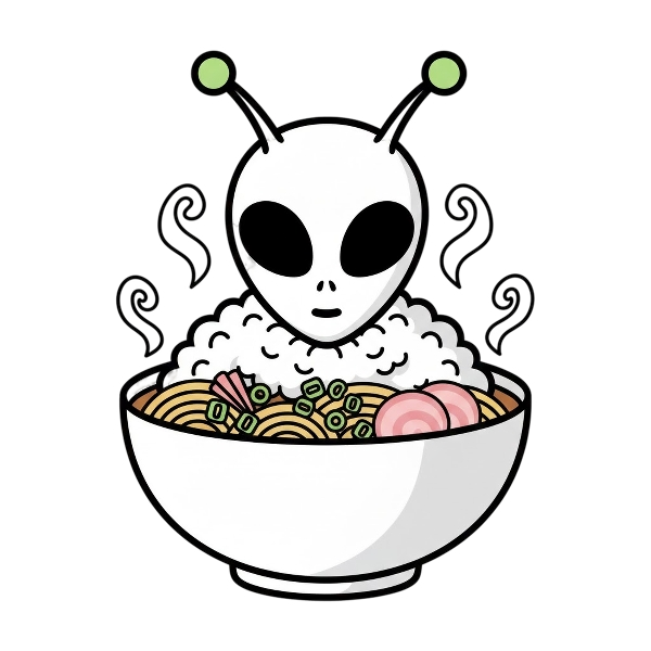 Alien and Steaming bowl