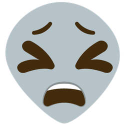 alien and tired face