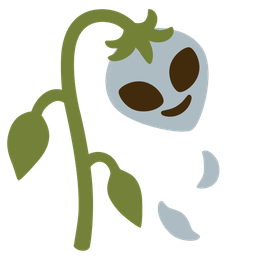 alien and wilted flower