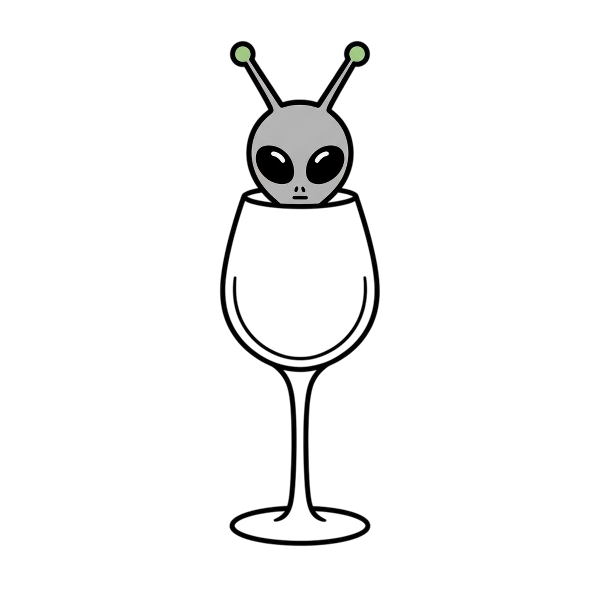 Alien and Wine glass