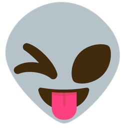 Alien and Winking face with tongue
