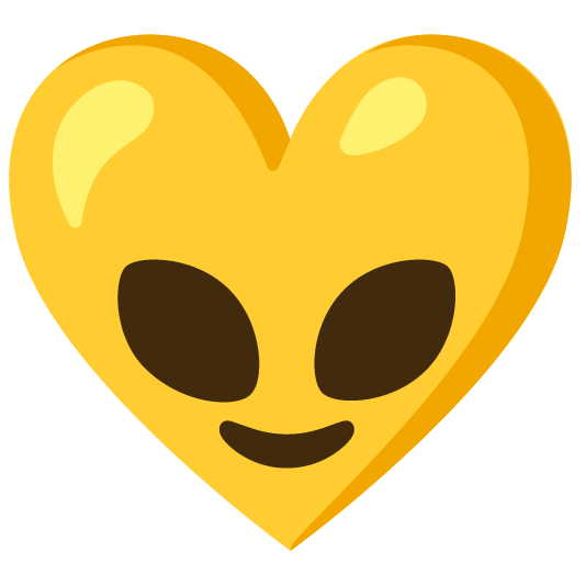 Alien and Yellow heart