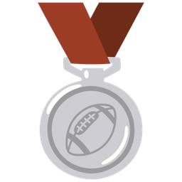 american football and 2nd place medal