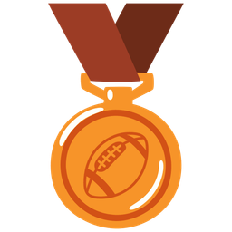 american football and 3rd place medal
