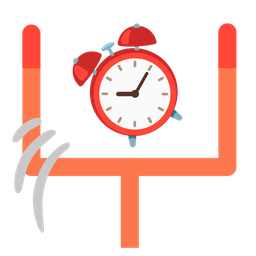 american football and alarm clock