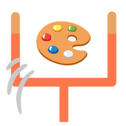american football and artist palette