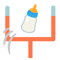 american football and baby bottle