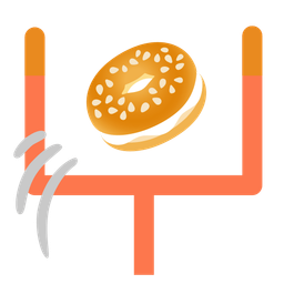 american football and bagel