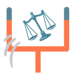 american football and balance scale