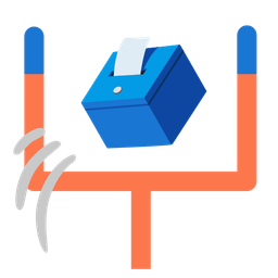 american football and ballot box with ballot