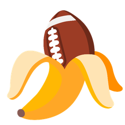 american football and banana