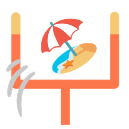 american football and beach with umbrella