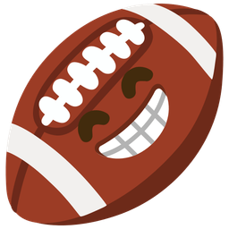 American football and Beaming face with smiling eyes