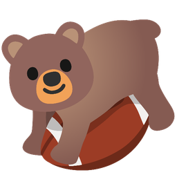american football and bear