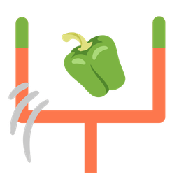 american football and bell pepper