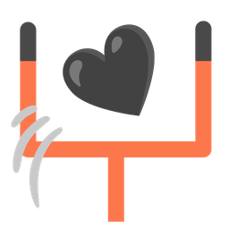 american football and black heart