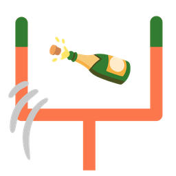 american football and bottle with popping cork