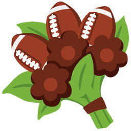 american football and bouquet