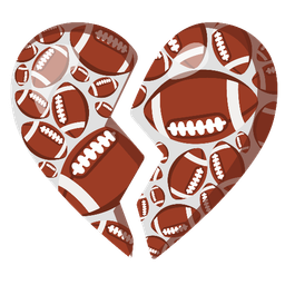 american football and broken heart