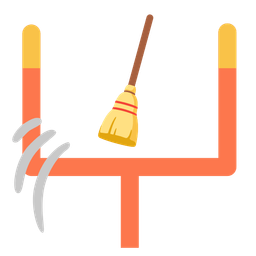 american football and broom