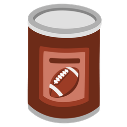 american football and canned food