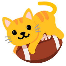 american football and cat face