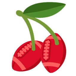 american football and cherries