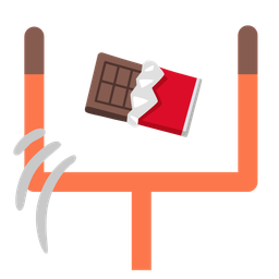 american football and chocolate bar