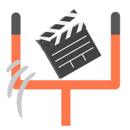 american football and clapper board