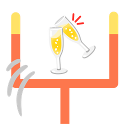 american football and clinking glasses