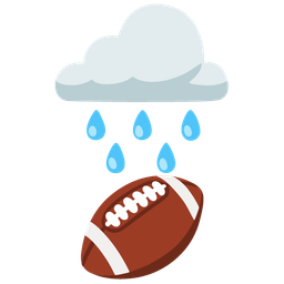 american football and cloud with rain