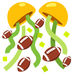 american football and confetti ball