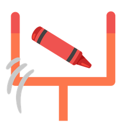 american football and crayon