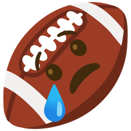 american football and crying face