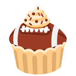 american football and cupcake