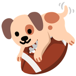 american football and dog face