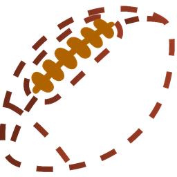 American football and Dotted line face