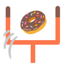american football and doughnut