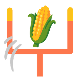 american football and ear of corn