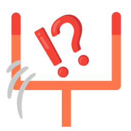 american football and exclamation question mark