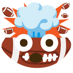 american football and exploding head